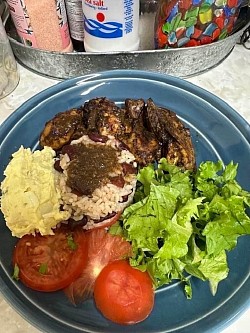 The jerk marinade in effect